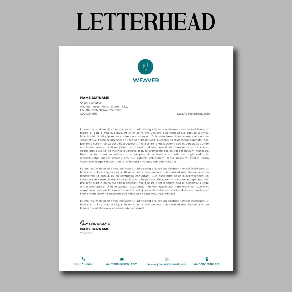 a minimalist letter head